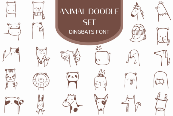 Animal Doodle Set: A Playful Font for Engaging Visuals