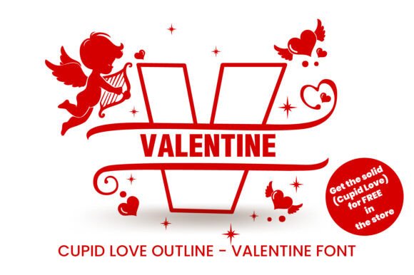 Cupid Love Outline Font for Digital Creativity