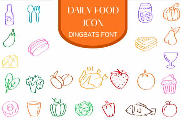 Daily Food Icons: A Playful Font for Modern Editorial Design