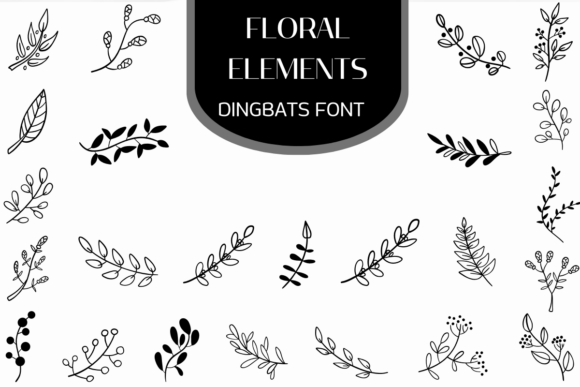 Floral Elements: A Cute Dingbats Font for Web Design