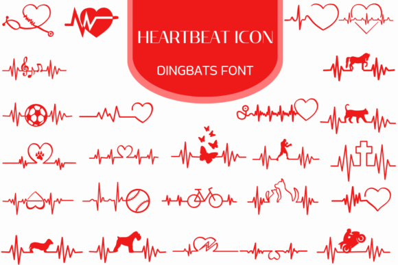 Heartbeat Icon: A Cute Dingbats Font for Creative Projects