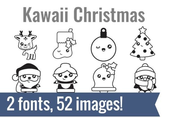 Kawaii Christmas Dingbats: A Festive Font for Holiday Campaigns