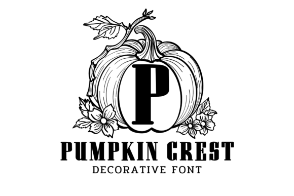 Pumpkin Crest Font for Autumnal Web Design