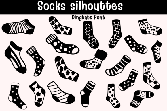 Socks Silhouettes Font for Creative Projects