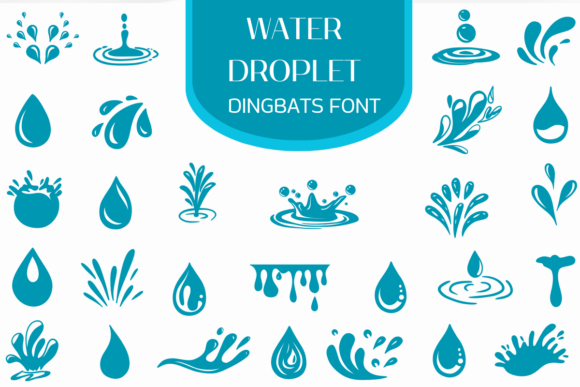 Water Droplet Font for Web Design Projects
