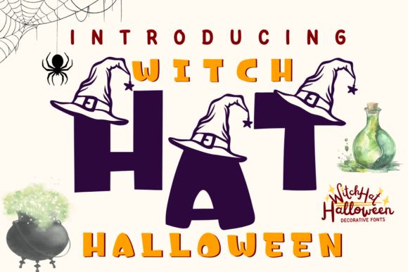 Witch Hat Halloween Font for Branding Magic